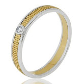 Кольцо двойное из цветного золота с бриллиантом из коллекции "Двойные обручальные кольца" VDR.Y0392 (242)