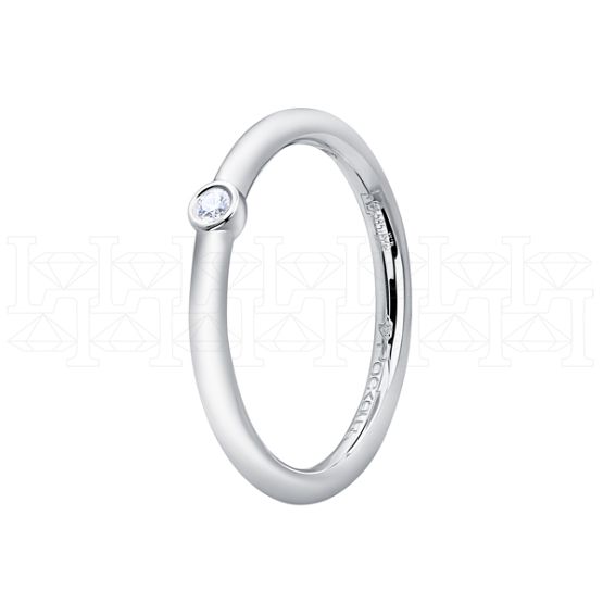 Фото - Кольцо из белого золота с бриллиантом из коллекции "Обручальные кольца с  одним бриллиантом" R7617-10443 (243)