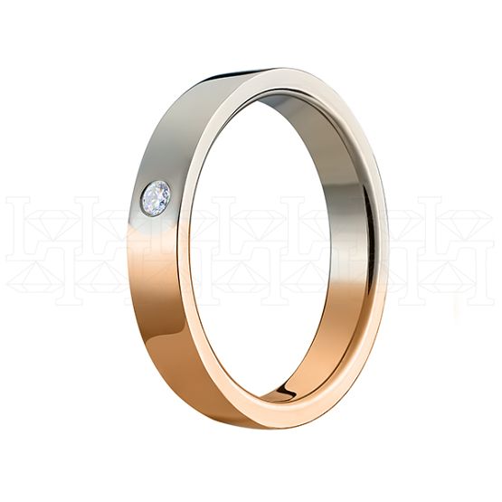 Фото - Кольцо из цветного золота с бриллиантом из коллекции "Парные обручальные кольца" R4154-4828 (210)