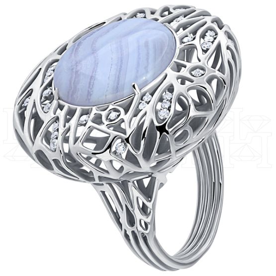 Фото - Кольцо из белого золота с бриллиантами из коллекции "Шамора" R9728-14968 (452)