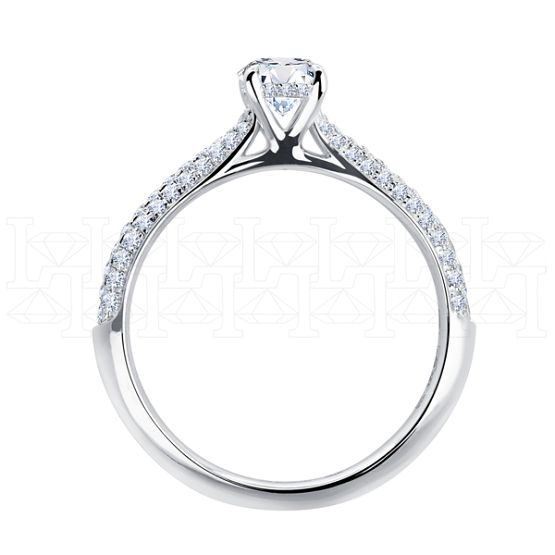 Фото - Кольцо из белого золота с бриллиантом из коллекции "Помолвка" R10134-15967 (514)