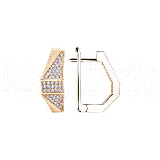 Фото - Серьги из рыжего золота с бриллиантами E7304-15856 (808)