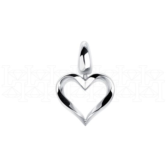 Фото - Подвеска сердце из белого золота P3945-16204 (193)