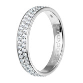 Кольцо обручальное из белого золота с бриллиантами из коллекции "Обручальные кольца с дорожкой" R4092-4470 (241)