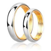 Кольцо обручальное из цветного золота с бриллиантом из коллекции "Парные обручальные кольца" VDR.A2629 (210)