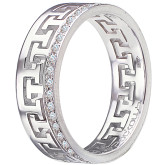 Кольцо обручальное из белого золота с бриллиантами из коллекции "Обручальные кольца с дорожкой" R4319-5242 (241)