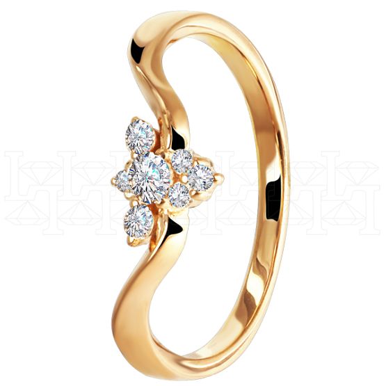 Фото - Кольцо из рыжего золота с бриллиантами из коллекции "Обручальные кольца с дорожкой" R3739-4518 (241)