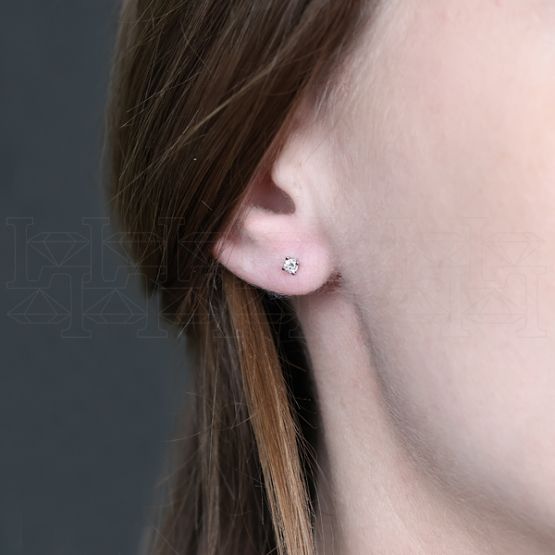 Фото - Серьги пуссеты из белого золота с бриллиантами из коллекции "140" G10183-16061 (140)