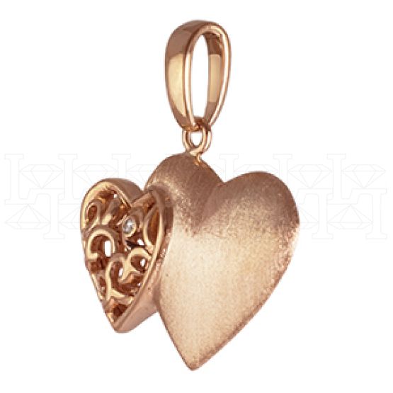 Фото - Подвеска сердце из белого золота с бриллиантом P3005-3658 (193)