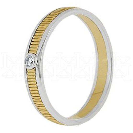Фото - Кольцо двойное из цветного золота с бриллиантом из коллекции "Двойные обручальные кольца" VDR.Y0393 (242)