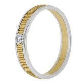 Кольцо двойное из цветного золота с бриллиантом из коллекции "Двойные обручальные кольца" VDR.Y0393 (242)