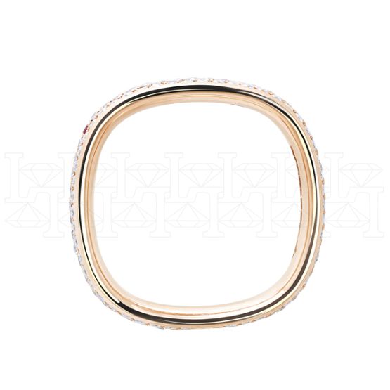 Фото - Кольцо квадратное из белого золота с бриллиантами из коллекции "Обручальные кольца с дорожкой" R4724-6034 (241)