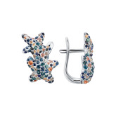 Серьги из белого золота с цветными сапфирами E9914-16724 (453)