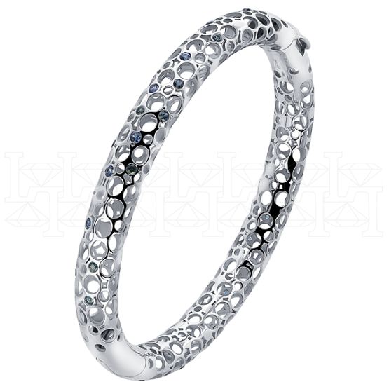 Фото - Браслет жесткий из белого золота с цветными сапфирами B9857-15307 (453)