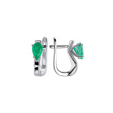 Серьги из белого золота с изумрудом E2328-15806 (775)