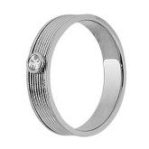 Кольцо обручальное из белого золота с бриллиантом из коллекции "Обручальные кольца с  одним бриллиантом" VDR.Y0408 (243)