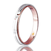 Кольцо двойное из цветного золота с бриллиантом из коллекции "Двойные обручальные кольца" VDR.A2623 (242)