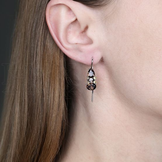 Фото - Серьги из белого золота с кварцем из коллекции "Акварель" E8943-15943 (420)