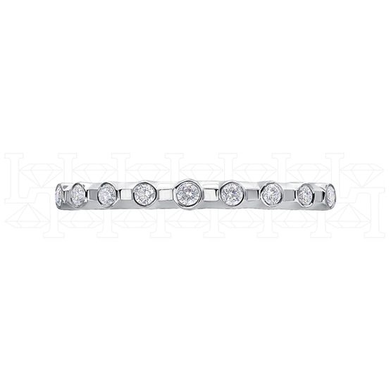 Фото - Кольцо из белого золота с бриллиантами из коллекции "Обручальные кольца с дорожкой" R9200-13414 (241)