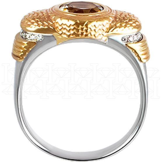 Фото - Кольцо из цветного золота с цитрином и бриллиантами из коллекции "Талисман" R3173-3842 (331)
