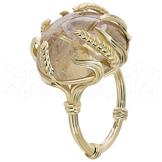 Фото - Кольцо из желтого золота с кварцем из коллекции "Русское поле" R9986-15630 (715)
