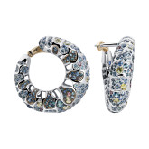 Серьги конго из цветного золота с цветными сапфирами из коллекции "Мутабор" E10091-15868 (762)