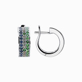 Серьги из белого золота с цветными сапфирами E6137-16068 (564)