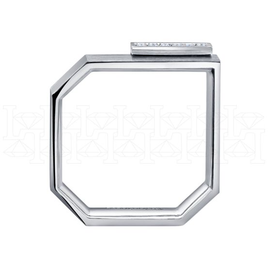 Фото - Кольцо квадратное из белого золота с бриллиантами R9102-13263 (808)