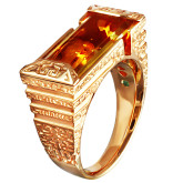 Кольцо из рыжего золота с цитрином из коллекции "Талисман" R1746-4344 (331)