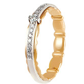 Кольцо обручальное из цветного золота с бриллиантом из коллекции "Обручальные кольца с дорожкой" R3222-4012 (241)