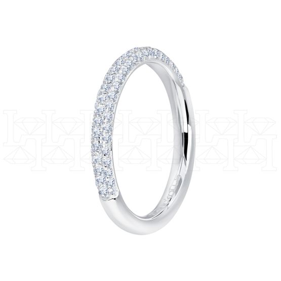 Фото - Кольцо из белого золота с бриллиантами из коллекции "Обручальные кольца с дорожкой" R6890-9684 (241)