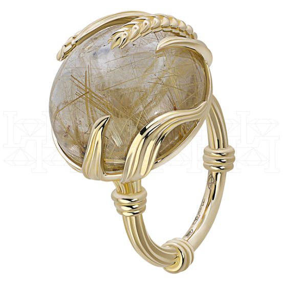 Фото - Кольцо из желтого золота с кварцем из коллекции "Русское поле" R9974-15613 (715)