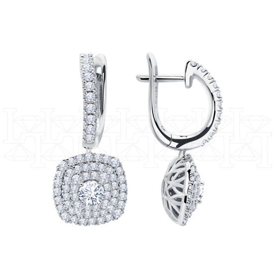 Фото - Серьги из белого золота с бриллиантами из коллекции "787" E10119-16168 (787)