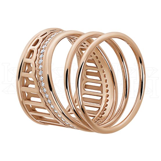 Фото - Кольцо из рыжего золота с бриллиантами R6301-14710 (712)