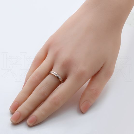 Фото - Кольцо спиннер из рыжего золота с бриллиантами из коллекции "Обручальные кольца с дорожкой" R7994-13472 (241)