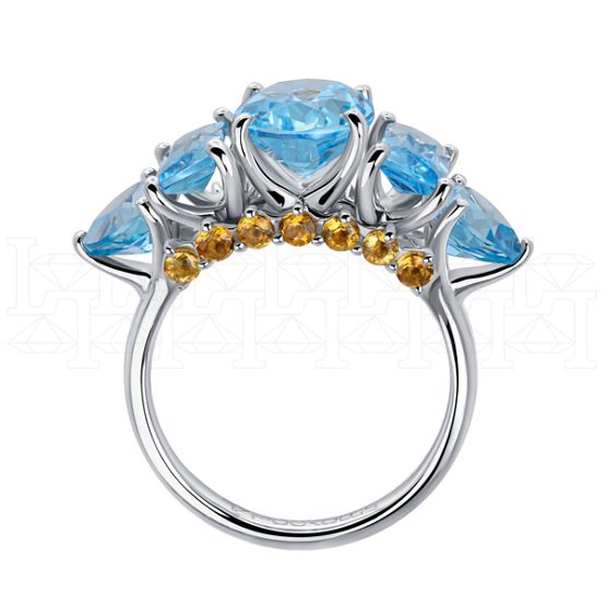 Фото - Кольцо из белого золота с топазами из коллекции "Акварель" R8941-14287 (420)