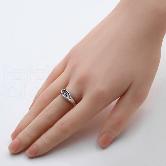 Фото - Кольцо из белого золота с цветными сапфирами и бриллиантами R9859-15310 (453)