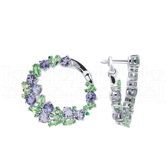 Фото - Серьги конго из белого золота из коллекции "Акварель" E10012-15688 (420)