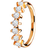 Кольцо обручальное из рыжего золота с бриллиантами из коллекции "Обручальные кольца с дорожкой" R3167-3999 (241)