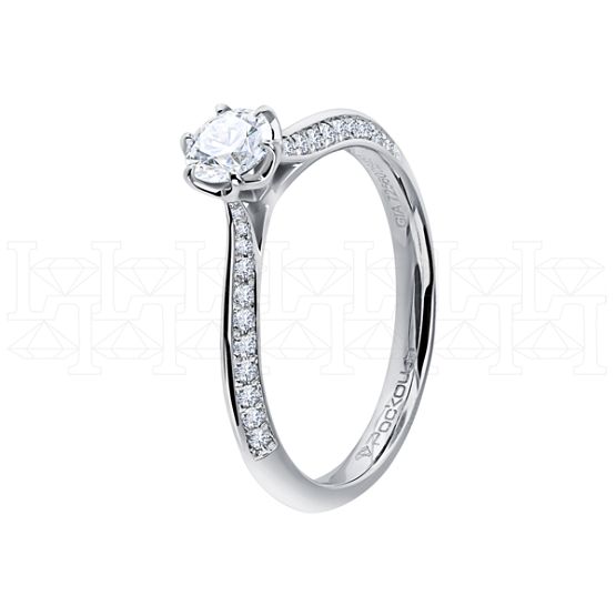 Фото - Кольцо из белого золота с бриллиантом из коллекции "Помолвка" R10137-15970 (514)
