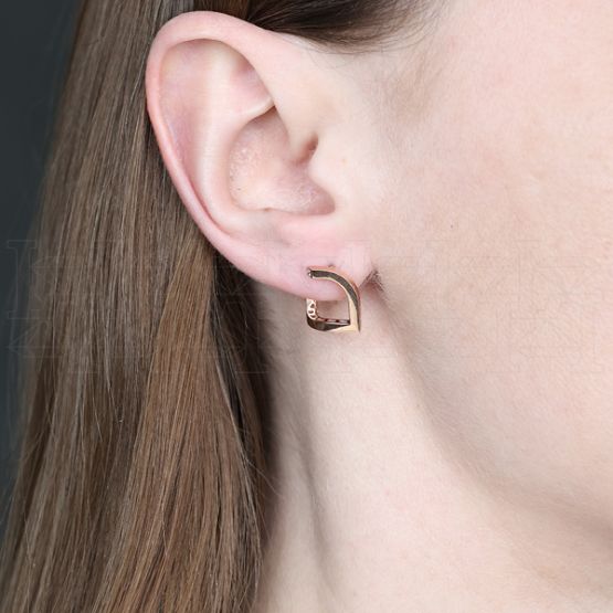 Фото - Серьги конго из рыжего золота с бриллиантами E8359-11733 (807)