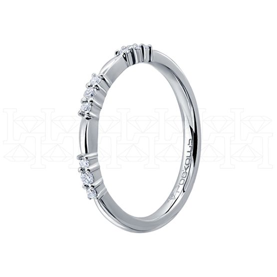 Фото - Кольцо из белого золота с бриллиантами из коллекции "Обручальные кольца с дорожкой" R9201-13415 (241)