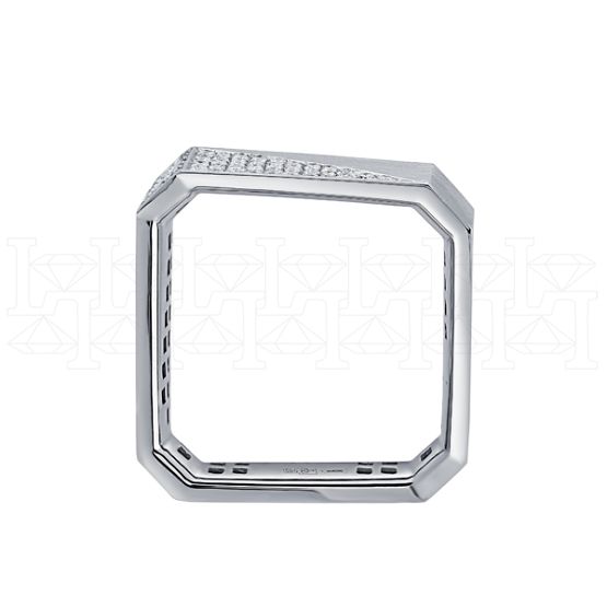 Фото - Кольцо квадратное из белого золота с бриллиантами R7304-13253 (808)