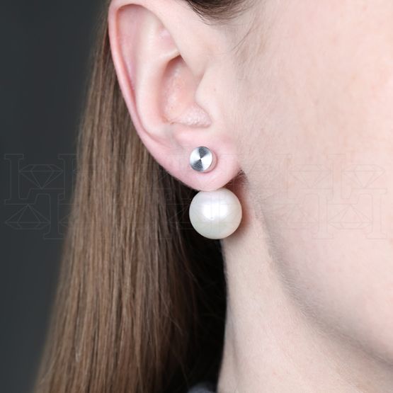 Фото - Серьги из белого золота с жемчугом из коллекции "Завтрак у Тиффани" E8216-16291 (662)