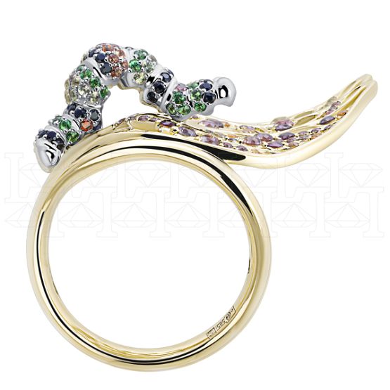 Фото - Кольцо из цветного золота с гранатами R10167-16003