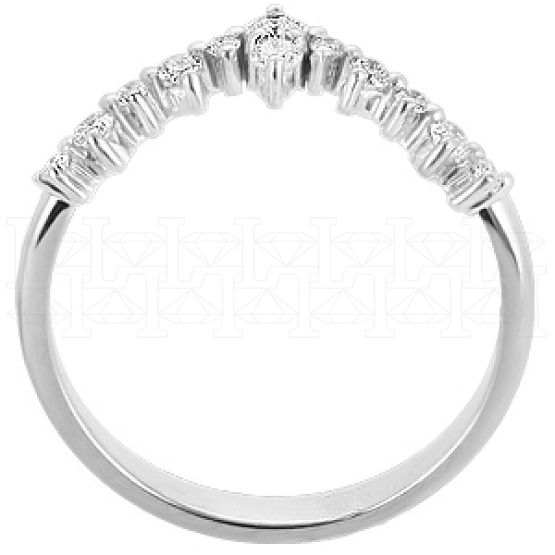 Фото - Кольцо обручальное из белого золота с бриллиантами из коллекции "Боже, храни королеву" R2890-4234 (713)