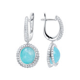 Серьги из белого золота с бриллиантами из коллекции "580" E10300-16590 (580)
