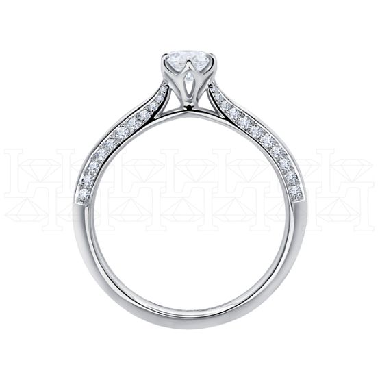 Фото - Кольцо из белого золота с бриллиантом из коллекции "Помолвка" R10137-15970 (514)