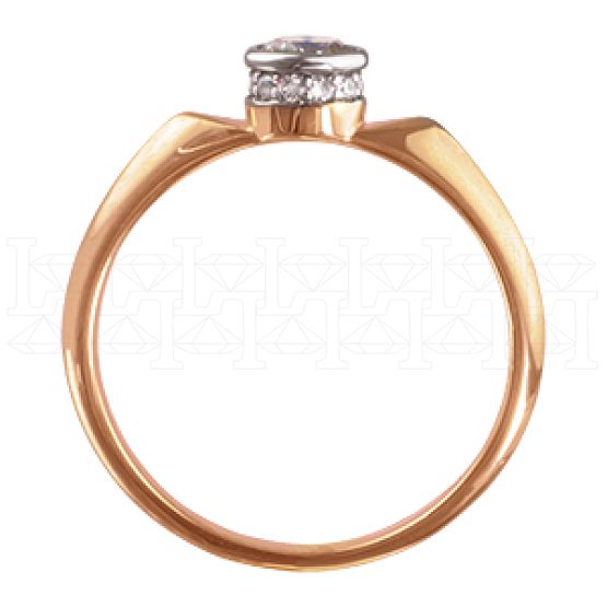 Фото - Кольцо из рыжего золота с бриллиантом из коллекции "Помолвка" R3784-4601 (515)