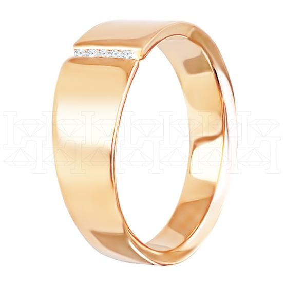Фото - Кольцо обручальное из белого золота с бриллиантами из коллекции "Парные обручальные кольца" R4059-4861 (210)